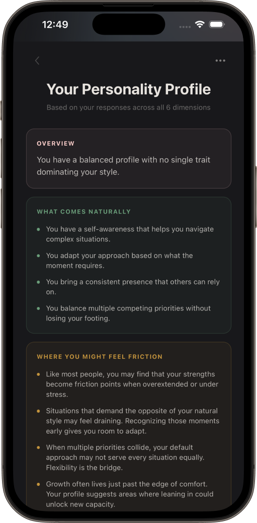 Know yourself interface